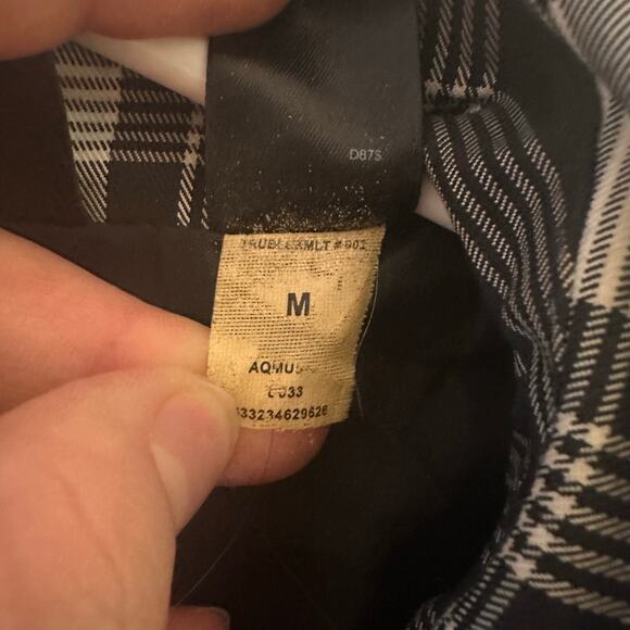 Axcess Liz Claiborne Plaid Belted Trench Coat Size M Black White Chic Preppy - Picture 10 of 12